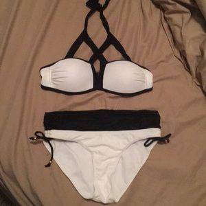 White two piece swim suit